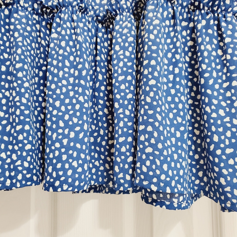 Moon River Women's Blue Dot Midi Tiered Dress sz XSmall - Picture 9 of 9